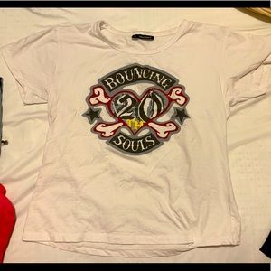 Bouncing Souls 20th Anniversary Heart and Crossbones Logo T shirt